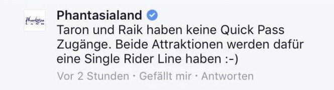 Foto: Facebook-Post Phantasialand