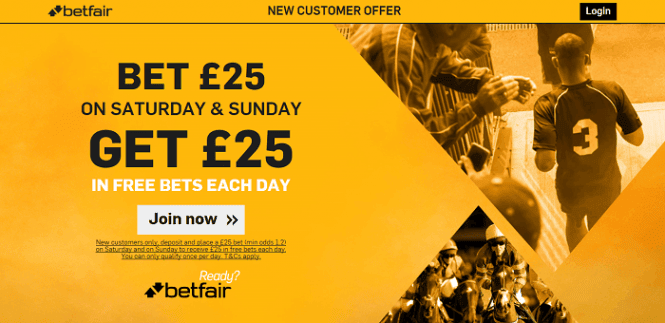 Betfair Bet 25 Get 25 Offer this weekend only for New customers