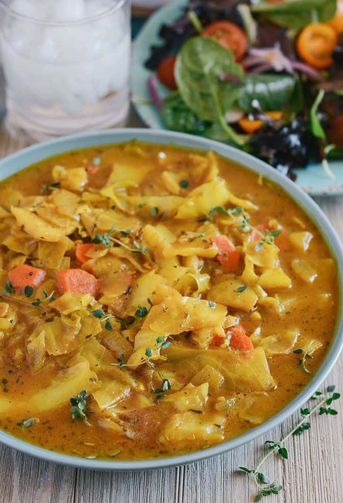 Curry Cabbage straight on shot