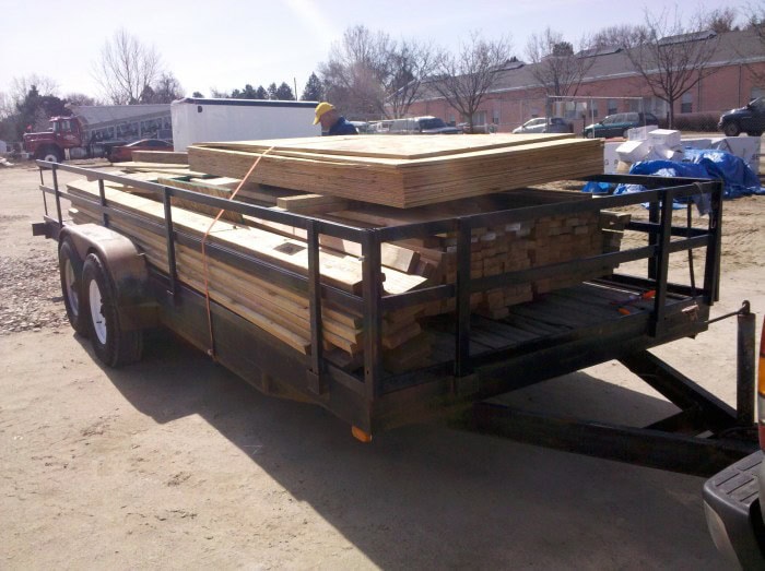 Picking up my lumber.