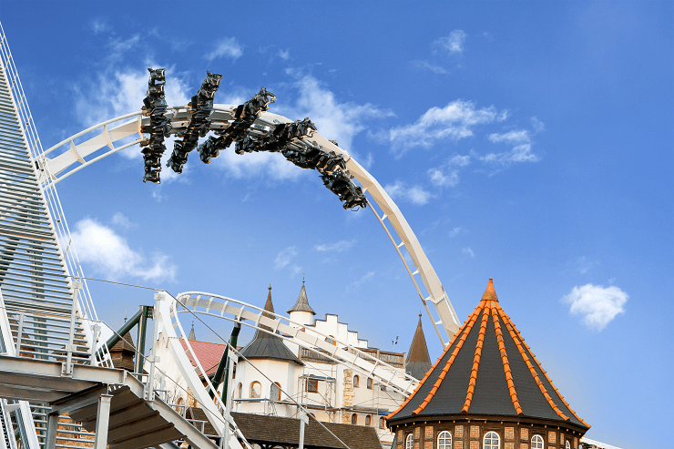 Foto: Heide Park Resort, Testflug des neuen Wing Coaster