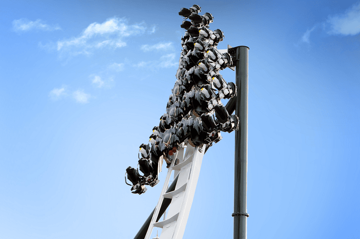 Foto: Heide Park Resort, Testflug des neuen Wing Coaster