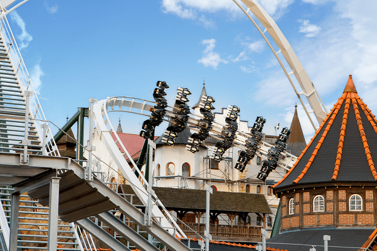Foto: Heide Park Resort, Testflug des neuen Wing Coaster
