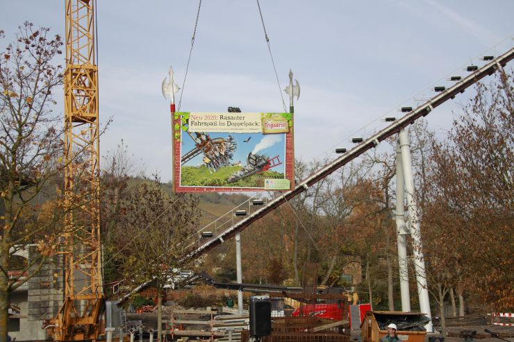Achterbahn Baustelle im Erlebnispark Tripsdrill