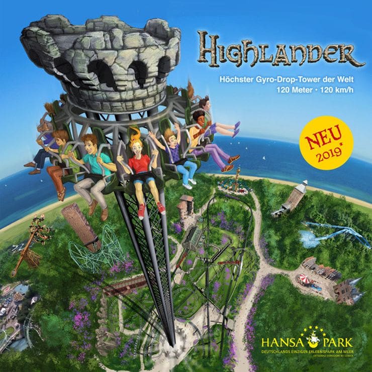 HIGHLANDER im HANSA-PARK – der neue, freistehende Freifallturm