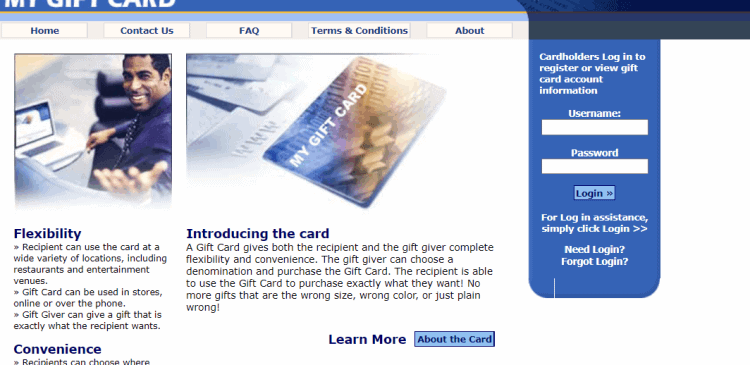 my gift card manager login