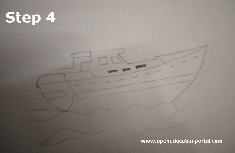 how to draw a ship step4