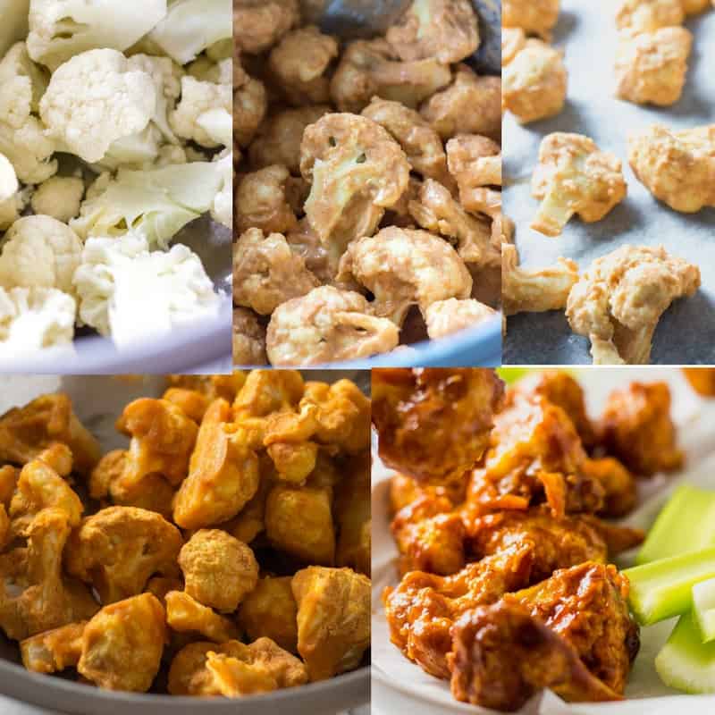 BBQ Cauliflower Wings Step by Step Tutorial