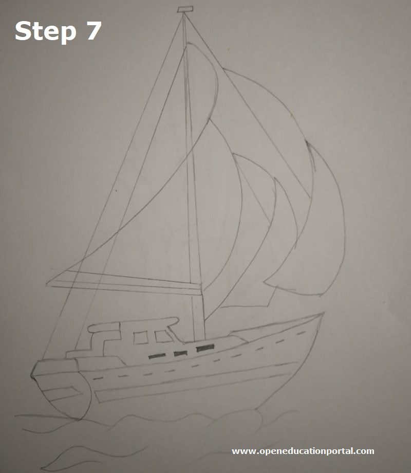 how to draw a ship step7