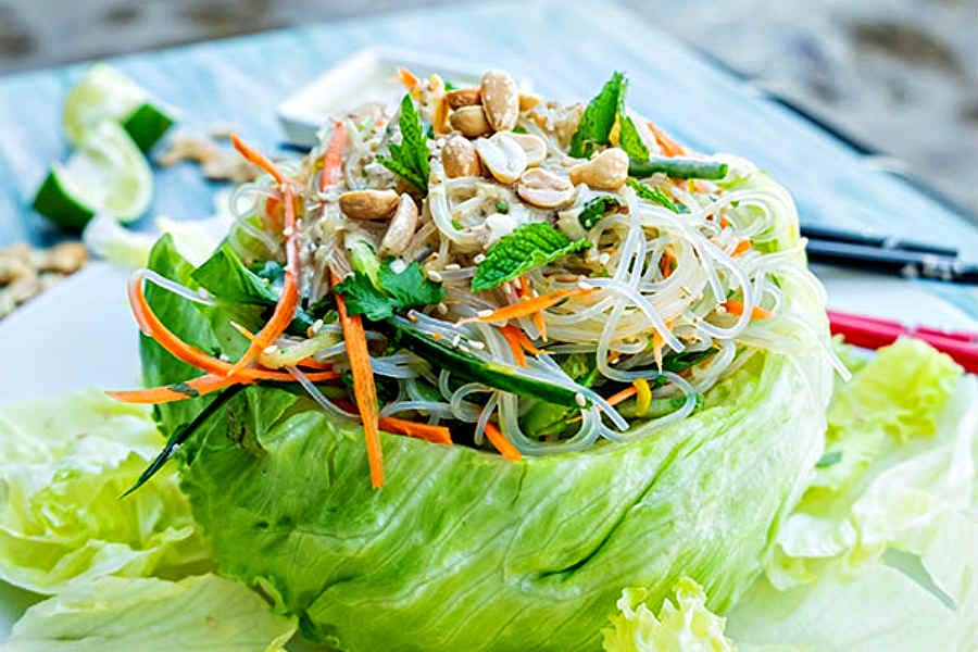Vietnamese noodle salad, gluten free Vietnamese noodle salad, gluten free