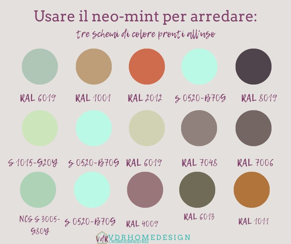schemi di colore con il neo-mint