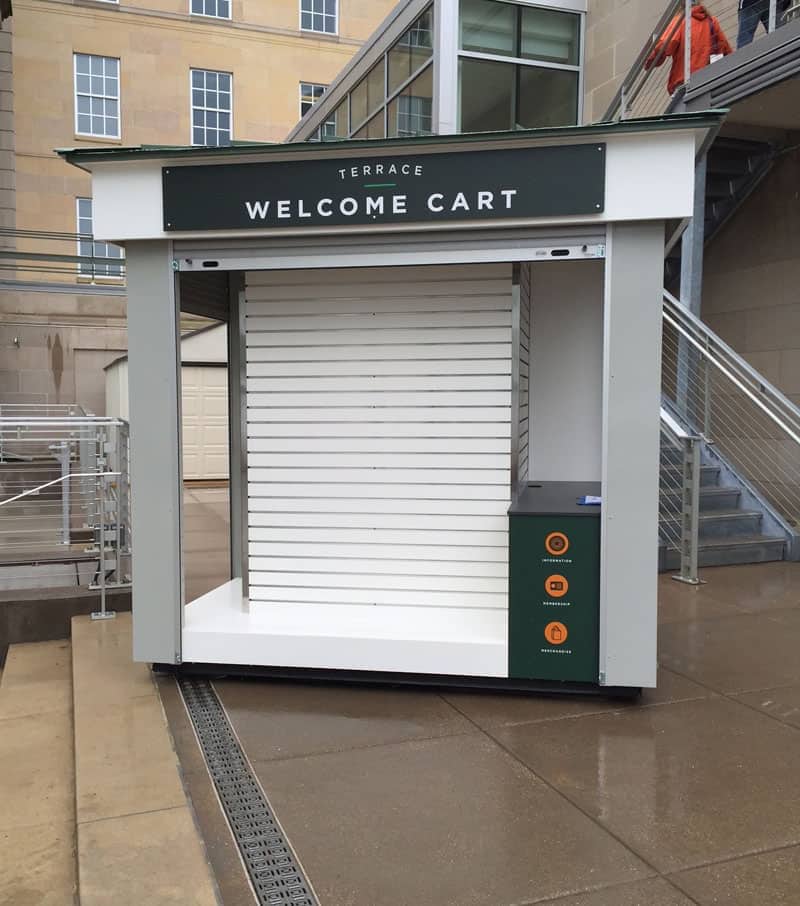 Wisconsin Union Retail Kiosk outdoor welcome cart builder