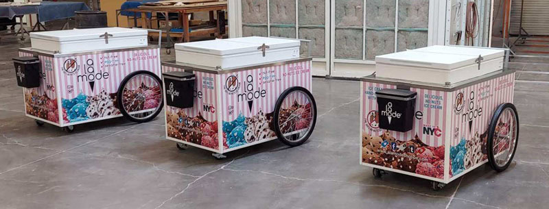 a la mode ice cream push cart outdoor ice cream push cart manufacturer