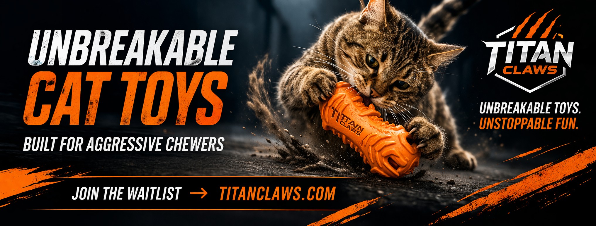 Focused cat in a dark cinematic Titan Claws mood image