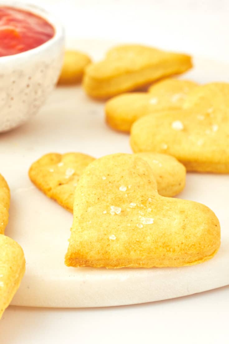 close up olive oil crackers