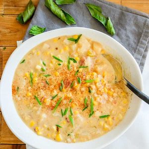 Fresh Corn Potato & Leek Chowder (Gluten-Free)