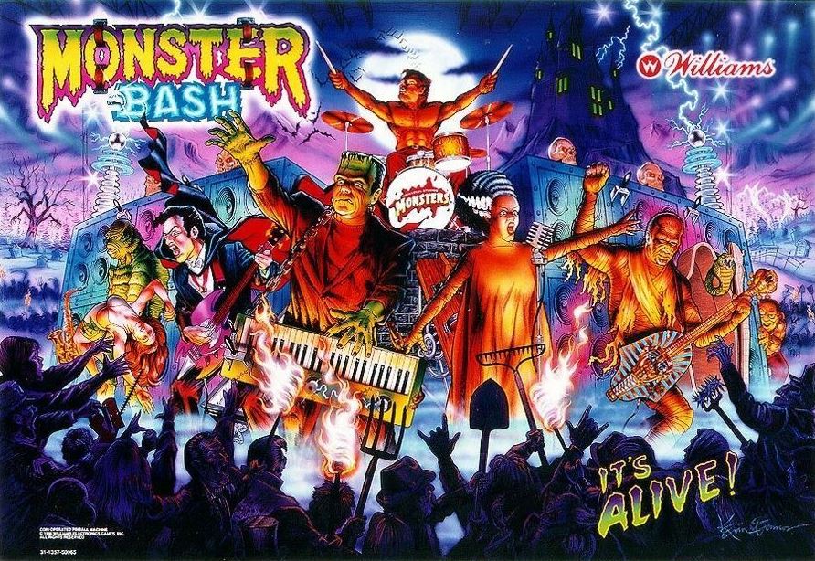 Monster Bash Pinball Backglass