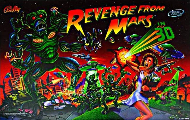 Revenge From Mars Pinball Backglass