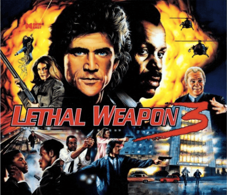 Lethal Weapon 3 Pinball Backglass
