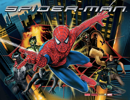 Spiderman Pinball Backglass