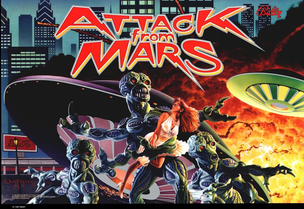 Attack From Mars Pinball Backglass