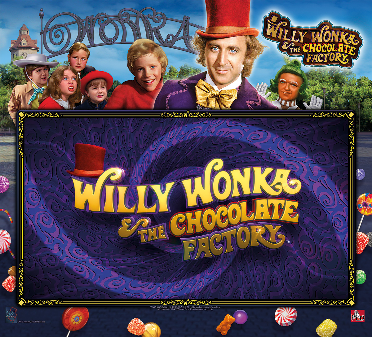 Willy Wonka and the Chocolate Factory Pinball Backlgass