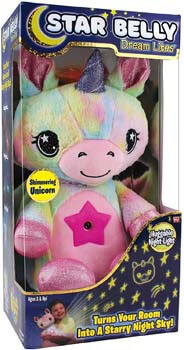 3. Ontel Star Belly Dream Lites, Stuffed Animal Night Light, Shimmering Rainbow Unicorn