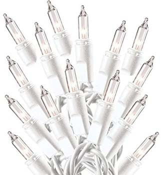 4: Prextex Christmas 100 Clear White Wire Light Set Christmas Decorations