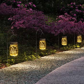 7: GIGALUMI Hanging Solar Mason Jar Lights