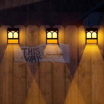 1: SUNFACE Solar Deck Lights, Led Outdoor Garden Decorative Wall Mount Fence Post Lighting, 6 Packs