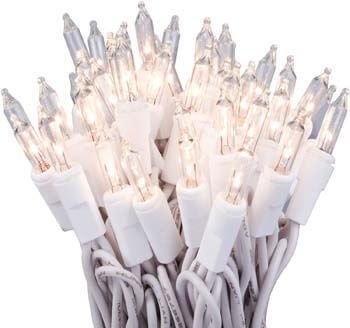 1: 612 Vermont 100 Clear Christmas Lights on White Wire