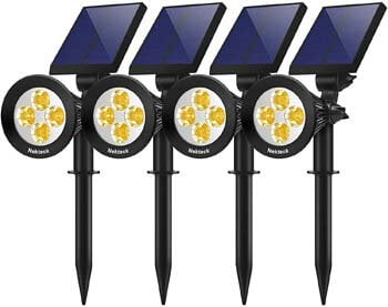 7: Nekteck 4 Pack Solar Lights, 2-in-1 Outdoor Solar Spotlights