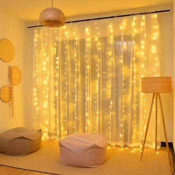 8: Ollny Window Curtain Lights 240 LED 16 Colors Changing Fairy Twinkle String Lights