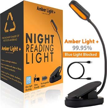 10: Giftable Amber Book Light - Blue Light Blocking