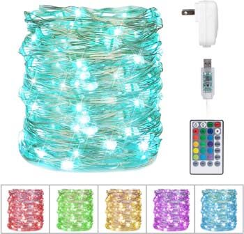 4: Minetom USB Fairy String Lights, 33Ft 100 LED Waterproof Color Changing Twinkle Lights