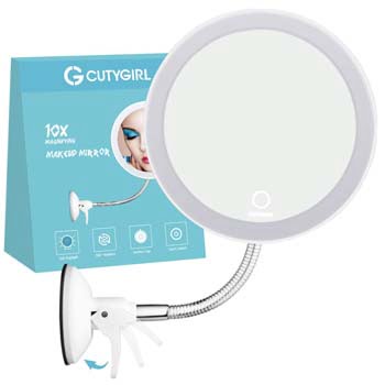 4: Cutygirl 10X Magnifying Mirror with Light Makeup Mirror