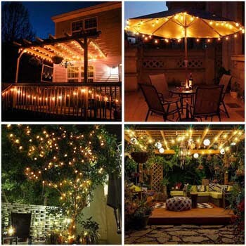 10: Tasodin 33 FT 80 LED Battery Operated Outdoor Globe String Lights