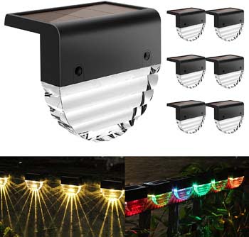 8: Melunar Solar Deck Lights, 6 Pack Solar Step Lights Outdoor Waterproof LED Solar Fence Lights