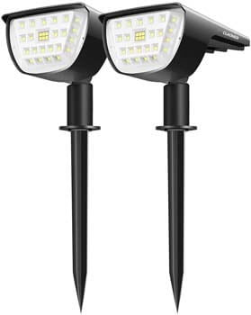 9: Claoner 32 LED Solar Landscape Spotlights