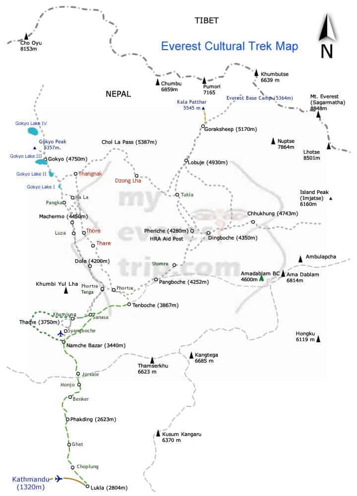 Everest Cultural Trek Map