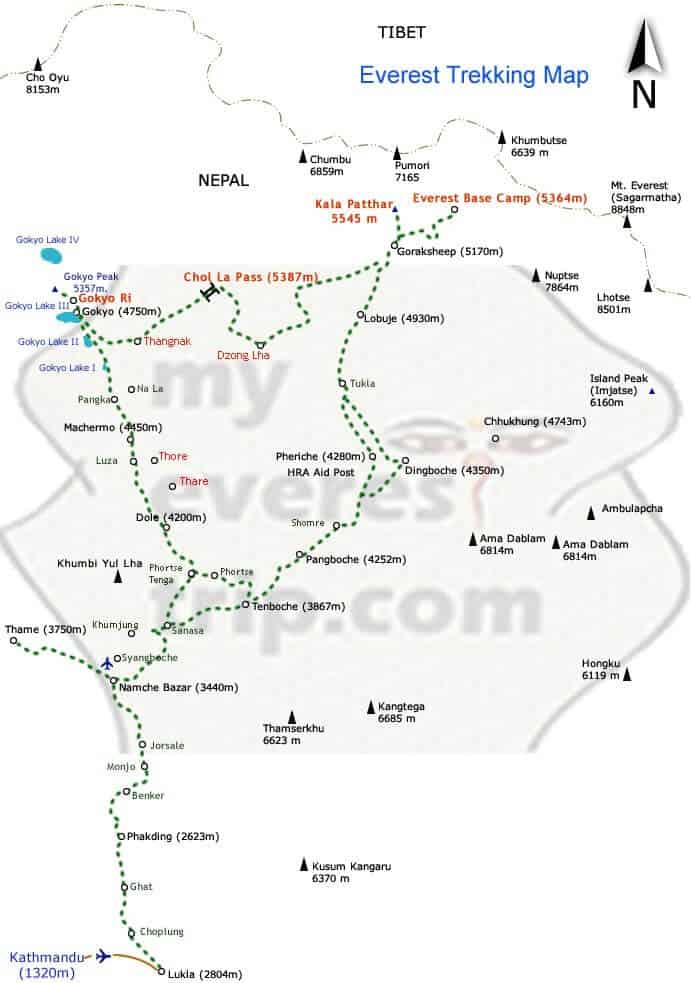 Gokyo Ri Trek Map