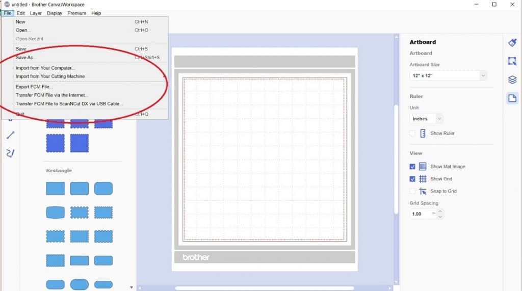 Import files from your computer in Canvas Workspace the download version or export them to your Scan N Cut