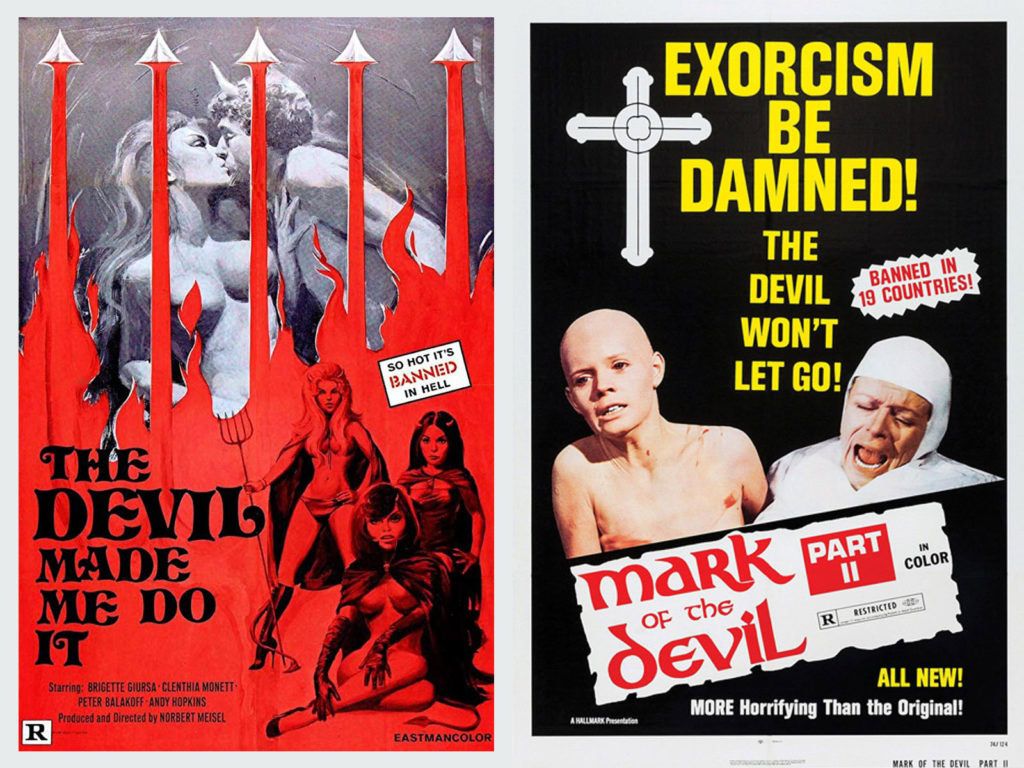 1970s horror B-movie posters