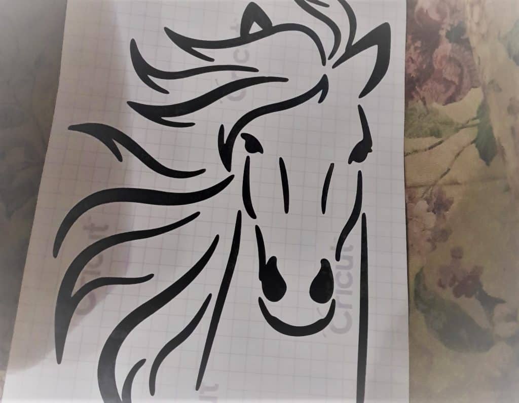 Horse decal made with the Scan N Cut on Cricut vinl