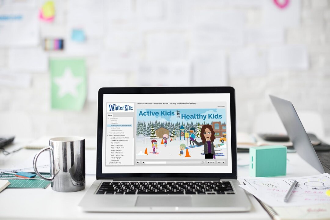 GOAL Training bright mockup scene with macbook pro