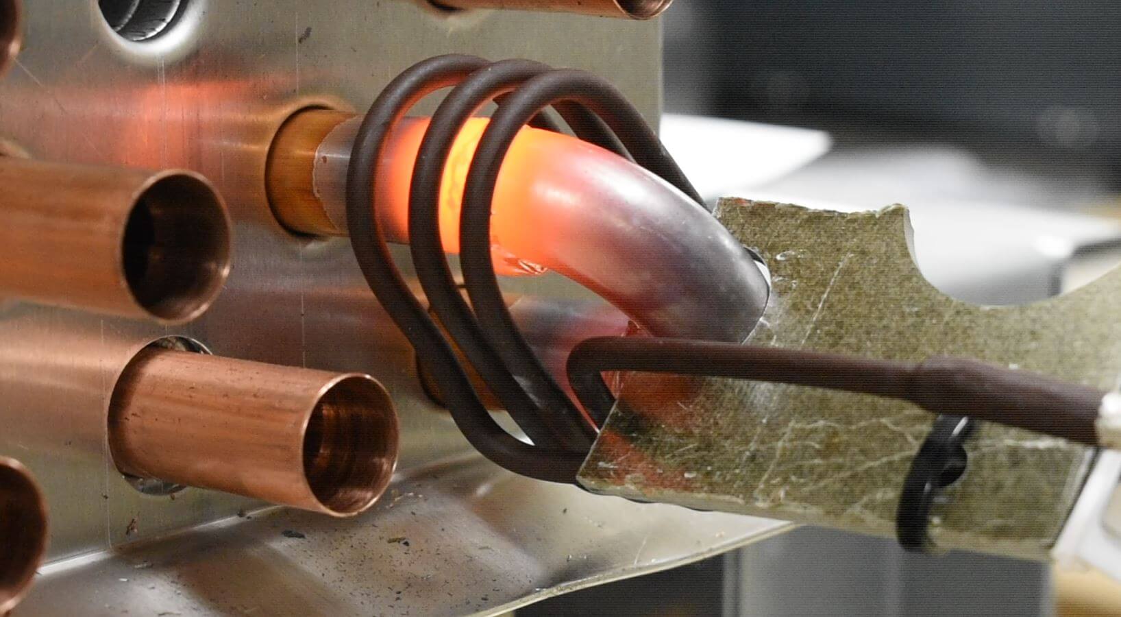 induction brazing of copper exchanger pipes induction brazing of copper exchanger pipes