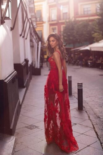 long red dress outfit