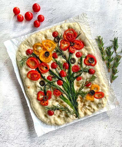 Focaccia gardens: jardins comestíveis Focaccia gardens: jardins comestíveis