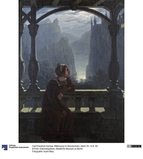 Karl Friedrich Hampe Ritterburg im Mondschein