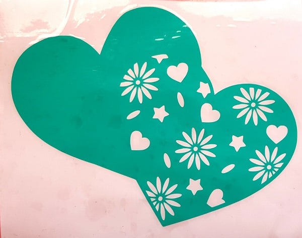 two hearts mandala with hearts and flowers. Easy project. Free template.